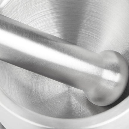Mortar with impact in stainless steel