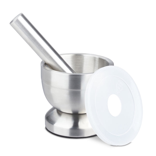 Mortar with impact in stainless steel