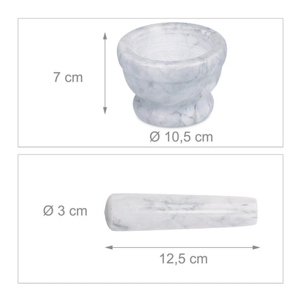 Mortar with marble pestle