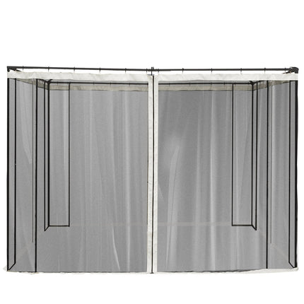 Mosquito Net Gazebo - Black, 3x3m, Zip Nylon Mesh, 4 panels