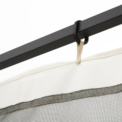 Mosquito Net Gazebo - Black, 3x3m, Zip Nylon Mesh, 4 panels