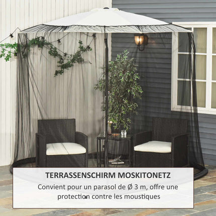 Mosquito Net for 3m Umbrellas with Zipper & Water Tube