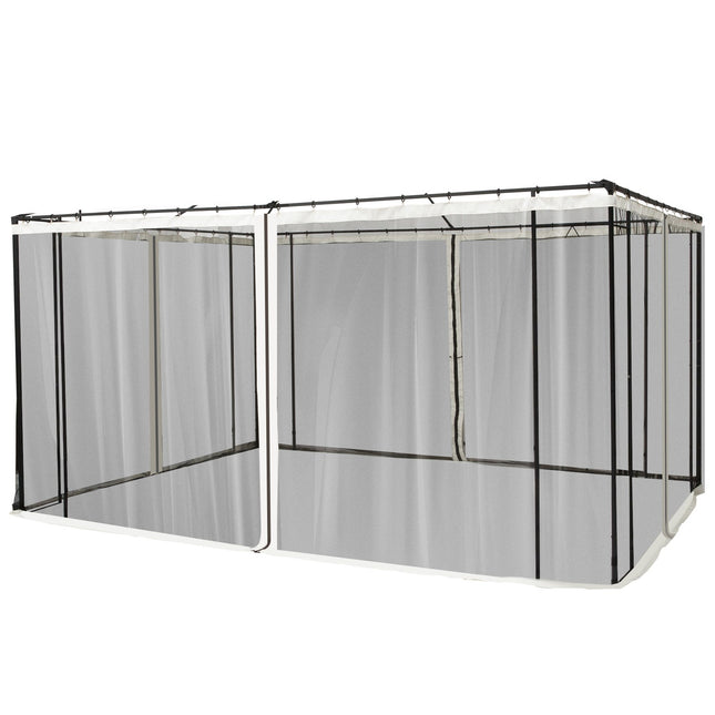 Mosquito net for 3x4 Gazebo, 4 panels, zipper, black nylon