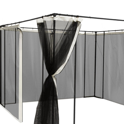 Mosquito net for 3x4 Gazebo, 4 panels, zipper, black nylon
