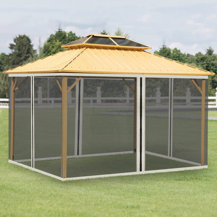 Mosquito net for 3x4 Gazebo, 4 panels, zipper, black nylon