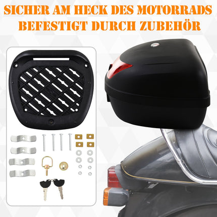Top case for motorcycle and scooter helmet, 48L, black