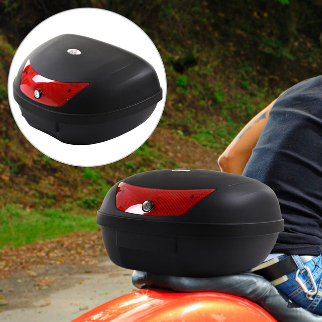 Top case for motorcycle and scooter helmet, 48L, black