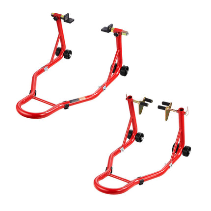 Motorcycle Front And Rear Stand Set, 850 lb Capacity