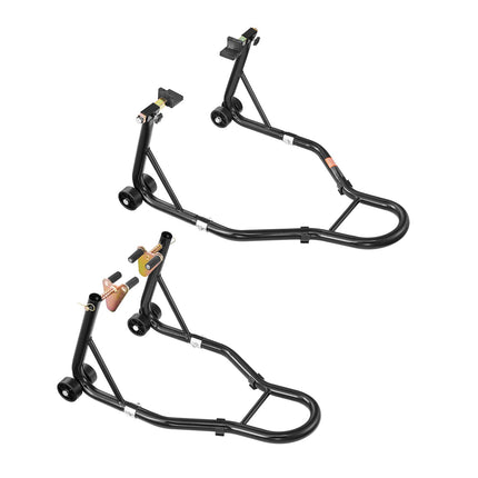 Motorcycle Front Rear Stand Lift Set, 1100 lb Capacity
