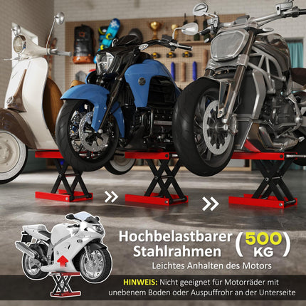 Motorcycle Lift Stand, 500kg Capacity, Steel, Foldable