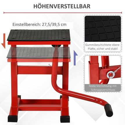 Motorcycle Lift Stand, Steel, Adjustable 39-46 cm, 150 kg Capacity