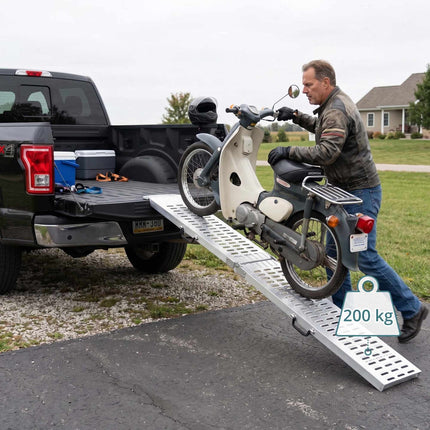 Motorcycle Loading Ramps, Foldable Steel, 2-Pack