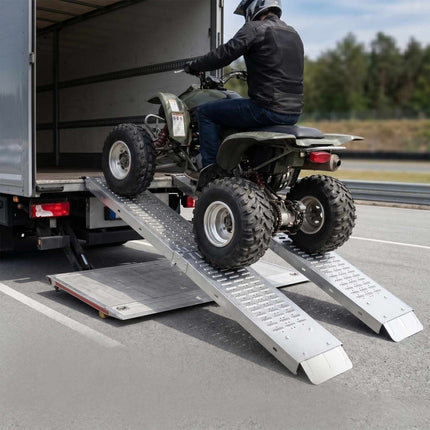 Motorcycle Loading Ramps, Foldable Steel, 2-Pack