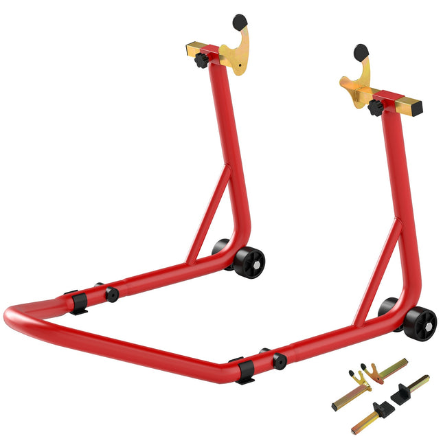 Motorcycle Stand Front/Rear, 544 kg Capacity, Steel, Red
