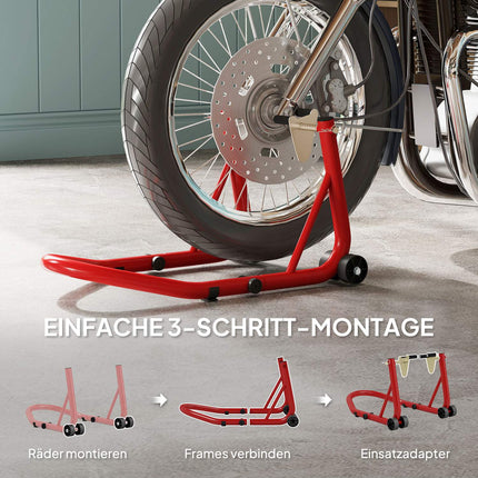 Motorcycle Stand Set, Front/Rear, Steel, 544 kg Capacity