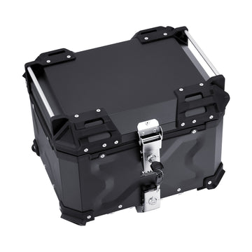 Motorcycle Top Case 45L, Aluminum, Waterproof, Lockable, Back Cushion