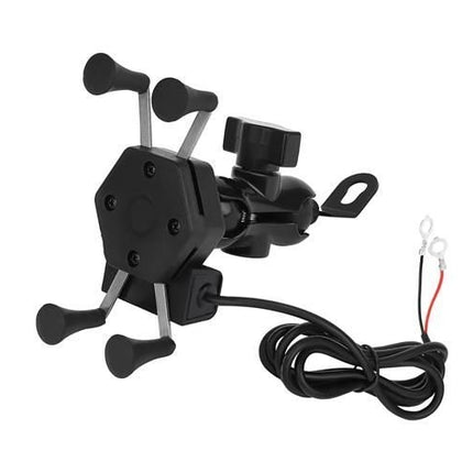 Motorcycle phone holder with charger