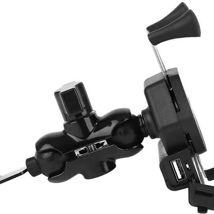 Motorcycle phone holder with charger