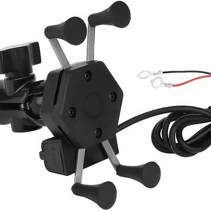 Motorcycle phone holder with charger