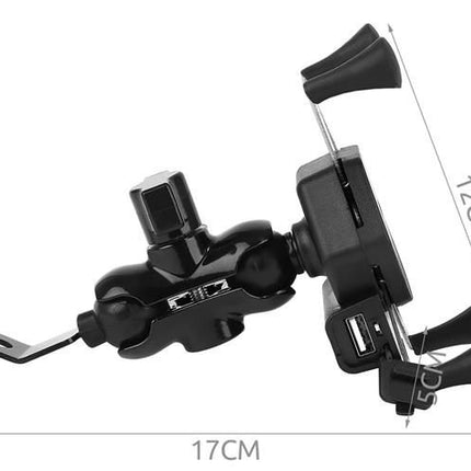 Motorcycle phone holder with charger