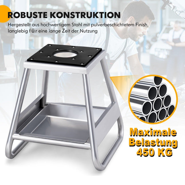 Motorcycle stand heavy-duty metal stand with non-slip surface silver