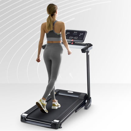 Motorized folding treadmill, 12 programs, 100 kg capacity