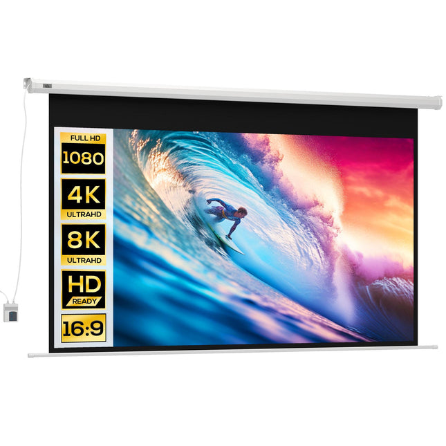 Motorized Projector Screen 100 Inch 16:9 With Remote