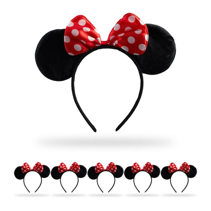 Mouse headband with bow in set of 6