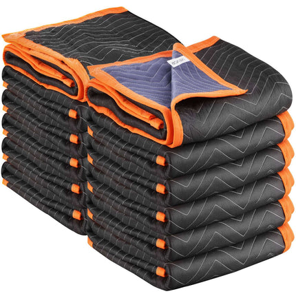 Moving Blankets, 12 Pack, 72 x 40 in, Cotton Fill