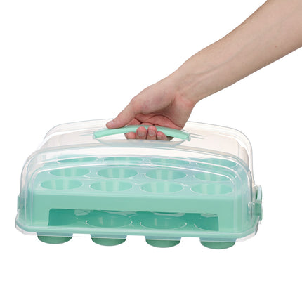 Muffin Cupcake Storage Box, Holds 24, Two-Tier