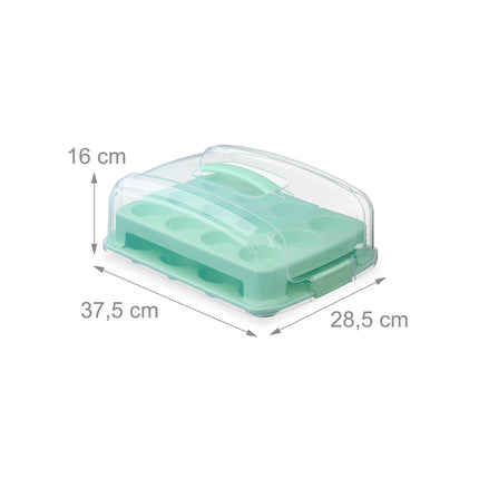 Muffin Cupcake Storage Box, Holds 24, Two-Tier