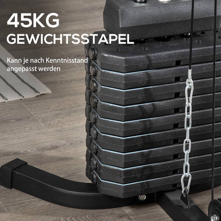 Multifunctional gym station, Lat Pull/Butterfly, 45 kg weights
