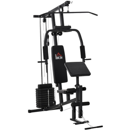 Multi-Gym Fitness Station with weights and padding, black