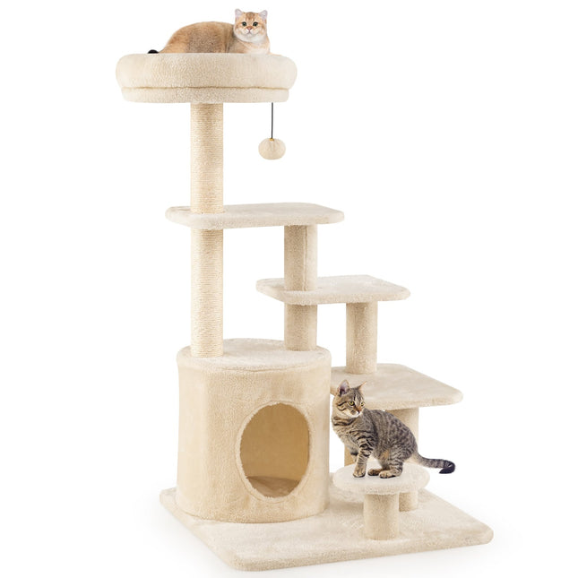 Multi-Level Cat Tree with Cave, Sisal Posts, 102cm