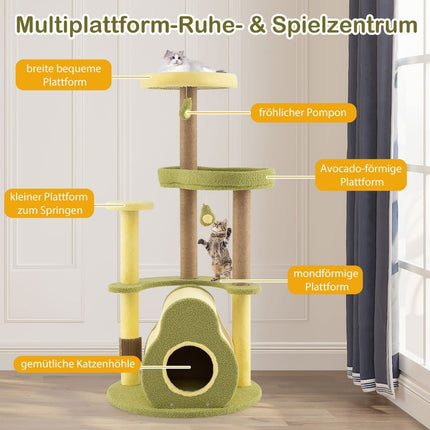 Multi-Level Cat Tree with Private Condo, 59x59x125 cm