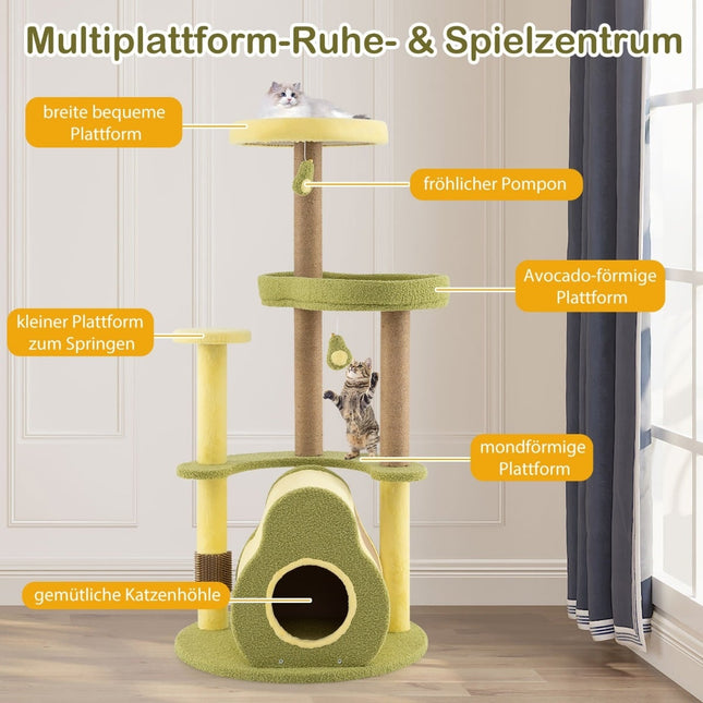 Multi-Level Cat Tree with Private Condo, 59x59x125 cm