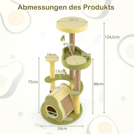 Multi-Level Cat Tree with Private Condo, 59x59x125 cm