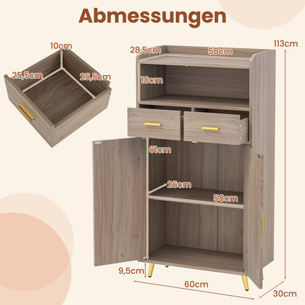 Multi-Purpose Cabinet with Adjustable Shelf and Drawers