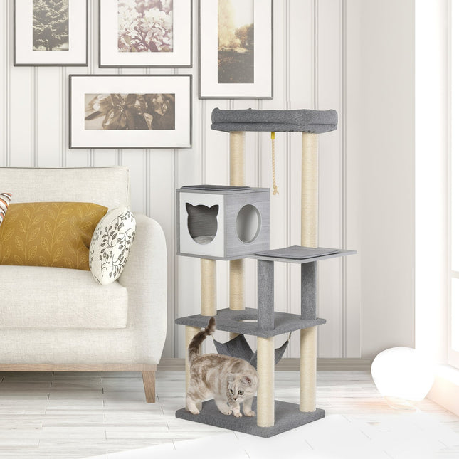 Cat scratching post with hammock - Multi-level activity tree