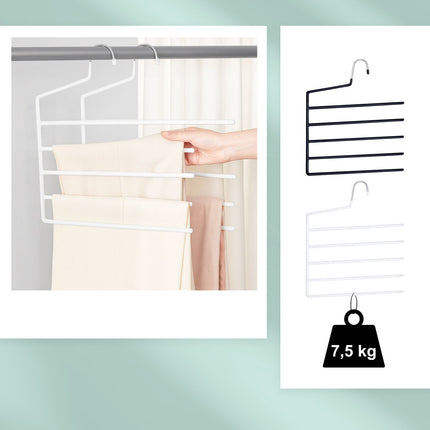 Multi Trouser Hangers, Non-Slip, Space-Saving, 5-Pack