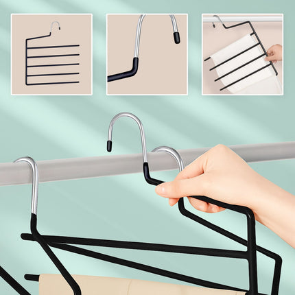 Multi Trouser Hangers – Non-Slip, Space-Saving, 5-Pack
