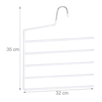 Multi Trouser Hangers, Non-Slip, Space-Saving, 5-Pack