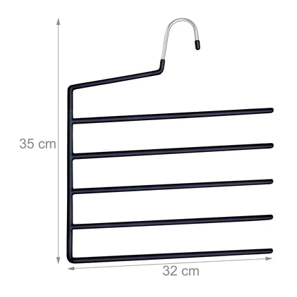 Multi Trouser Hangers, Non-Slip, Space-Saving, 5-Tier