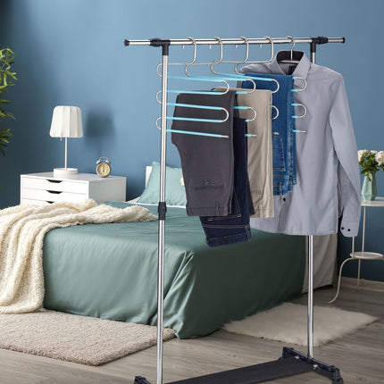 Multi Trouser Hangers, Non-Slip, Space-Saving, Set of 4