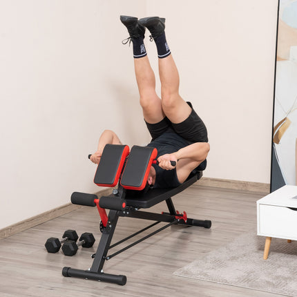 Adjustable multi-weight exercise bench, black, incline and abs trainer