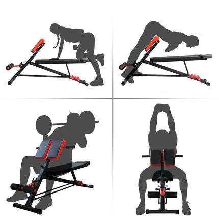 Adjustable multi-weight exercise bench, black, incline and abs trainer