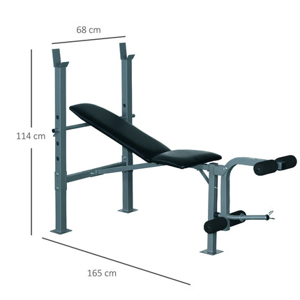 Adjustable Multi-Weight Training Bench, Steel, 165x68x114 Cm