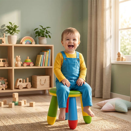 Multicoloured Children's Plastic Stool, 26 cm Seat Height