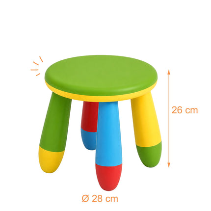 Multicoloured Children's Plastic Stool, 26 cm Seat Height