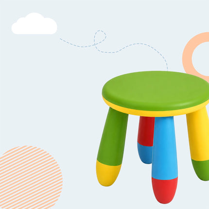Multicoloured Children's Plastic Stool, 26 cm Seat Height